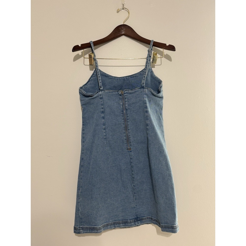 Lone Star Blue Denim Mini Dress Medium Wash Sleeveless Scoop Neck Size M - Picture 5 of 8